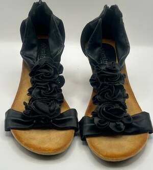 Patrizia by Spring Step Harlequin-B Black Floral Wedge Sandals Size 39